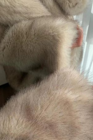 Girl Aesthetic Outfits, Downtown Clothes Aesthetic - Fluffy Faux Fur Jacket