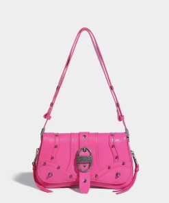 Girl Art Aesthetic, Girl In Dress Drawing - Y2K Candy Belted Baguette Bag