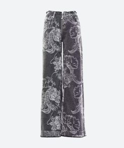 Girl In Dress Drawing, 2 Girls Drawing - Dragon Printed Jeans