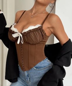 Girls Fit, Tight Clothing Outfit - Layered Bust Corset Top