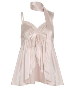 Girl's Heart Pink Lace Spliced Camisole - Satin Feel Split Top for Women, Y2K Style, Perfect for Summer Outfits