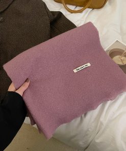 Girls' Winter Scarf 2025 - High-End Korean Style, Warm Versatile Shawl, Two-in-One Neck Warmer in Green