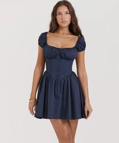 Girls Y2k, Dress Over Jeans - Square Neck Corset Mini Dress