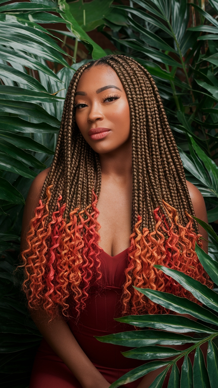 Goddess Twist Braids with Curls for a Chic Look outfit idea