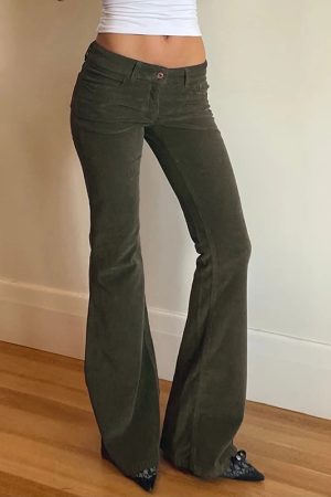 Going Out Tomboy Outfits, Streetstyle Outfit - Y2K Corduroy Pants