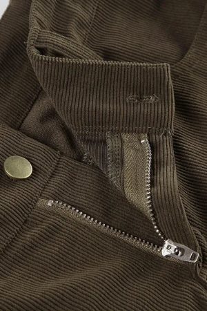 Going Out Tomboy Outfits, Streetstyle Outfit - Y2K Corduroy Pants