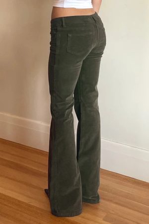 Going Out Tomboy Outfits, Streetstyle Outfit - Y2K Corduroy Pants