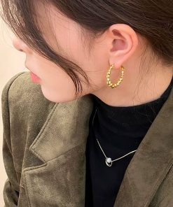 Gold and Silver Minimalist S925 Needle Earrings, Unique Light Luxury Design, 2025 Trending Ear Accessories