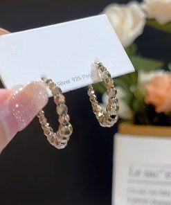 Gold and Silver Minimalist S925 Needle Earrings, Unique Light Luxury Design, 2025 Trending Ear Accessories