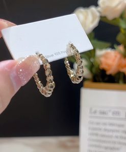 Gold and Silver Minimalist S925 Needle Earrings, Unique Light Luxury Design, 2025 Trending Ear Accessories