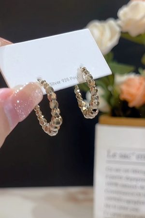 Gold and Silver Minimalist S925 Needle Earrings, Unique Light Luxury Design, 2025 Trending Ear Accessories