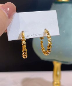 Gold and Silver Minimalist S925 Needle Earrings, Unique Light Luxury Design, 2025 Trending Ear Accessories