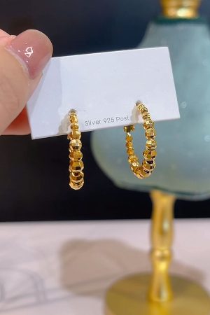 Gold and Silver Minimalist S925 Needle Earrings, Unique Light Luxury Design, 2025 Trending Ear Accessories