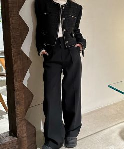 Gold Buckle Tweed Short Coat for Women | Heavy-Duty Chanel Style | High-End Quality | Chic Fashion Outerwear