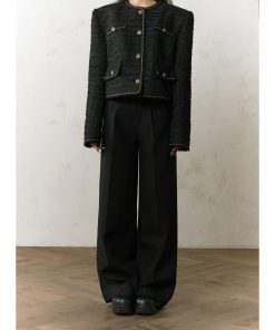 Gold Buckle Tweed Short Coat for Women | Heavy-Duty Chanel Style | High-End Quality | Chic Fashion Outerwear