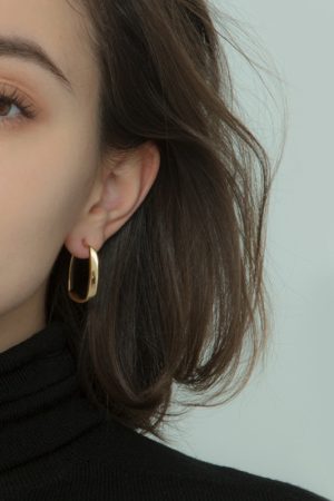 Gold Geometric Drop Earrings for Women, Minimalist Retro Diamond-Shaped Style, Trendy Metal Jewelry for 2025