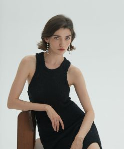 Gold-Plated Long Pendant Round Ball Earrings - Minimalist Hollow Brass Studs in Vintage French European American Style