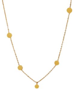 Gold-Plated Mini Round Sequins Pendant Necklace - Exquisite Minimalist Retro Clavicle Chain Jewelry for European and American Style