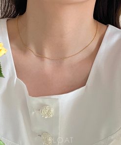 Gold-Plated Minimalist Floating Necklace for Women, Versatile Single-Layer Collarbone Chain, Non-Fading Elegant Jewelry