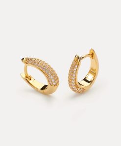 Gold-Plated Oval Water Drop Earrings with Diamond-Inlaid Design - Minimalist Luxury Ear Clips for American Streetwear Style