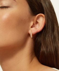 Gold-Plated Oval Water Drop Earrings with Diamond-Inlaid Design - Minimalist Luxury Ear Clips for American Streetwear Style