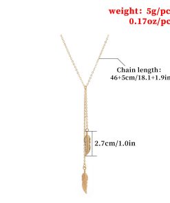 Gold Tree Leaf Clavicle Chain Necklace - Simple European and American Jewelry for Elegant Style