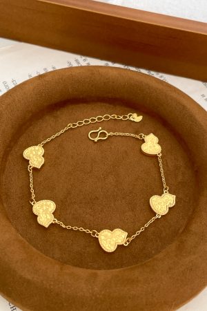Golden Ice Fragment Gourd Bracelet - Dazzling Versatile Stacking Accessory, Elegant Skin-Brightening Design for a Lucky Look