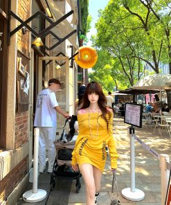 Gorgeous Lady T-shirt Dress - Women's Slim Fit Bodycon, Two-Way Wear, Summer Style, Chic Casual Fashion, Perfect for 90s and Y2K Looks