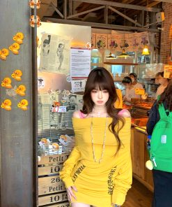 Gorgeous Lady T-shirt Dress - Women's Slim Fit Bodycon, Two-Way Wear, Summer Style, Chic Casual Fashion, Perfect for 90s and Y2K Looks