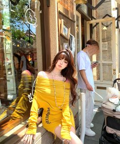 Gorgeous Lady T-shirt Dress - Women's Slim Fit Bodycon, Two-Way Wear, Summer Style, Chic Casual Fashion, Perfect for 90s and Y2K Looks