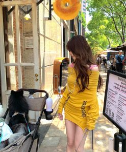 Gorgeous Lady T-shirt Dress - Women's Slim Fit Bodycon, Two-Way Wear, Summer Style, Chic Casual Fashion, Perfect for 90s and Y2K Looks