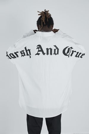Gothic Casual Long Sleeve Shirt - Versatile Loose Trendy Top for 90s Y2K Aesthetic