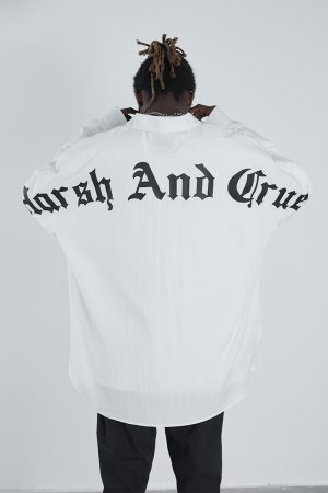 Gothic Casual Long Sleeve Shirt - Versatile Loose Trendy Top for 90s Y2K Aesthetic