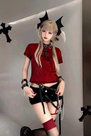 Gothic Demon Hairpin Bat Headband Side Clip - Sweet Cool Lolita Halloween Hair Accessory for Girls