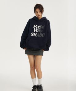 Gradient Logo Pullover Hoodie Jacket - Trendy Fleece Coat for Spring & Autumn - Stylish Streetwear Essential