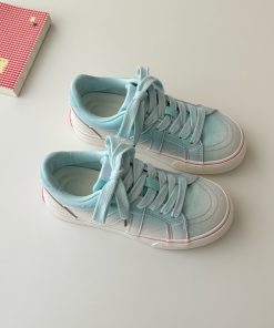 Gradient Rainbow Breathable Sneakers for Women - Summer 2025 Thick-Soled Versatile Sports Shoes, Y2K Style Fashion Footwear