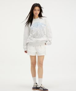 Gradient Slogan Round Neck Sweatshirt - Trendy Autumn Winter Long Sleeve Women's Casual Slim Fit Top