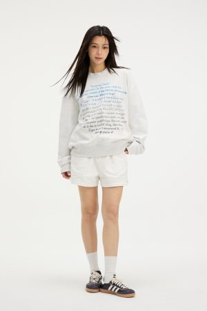 Gradient Slogan Round Neck Sweatshirt - Trendy Autumn Winter Long Sleeve Women's Casual Slim Fit Top