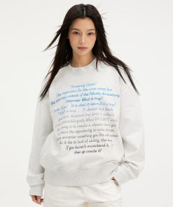 Gradient Slogan Round Neck Sweatshirt - Trendy Autumn Winter Long Sleeve Women's Casual Slim Fit Top