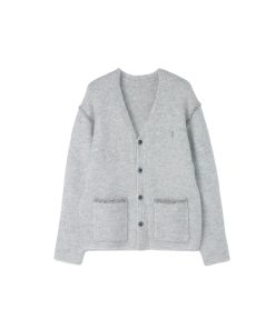 Gray Alpaca Loose Fit Cardigan Sweater Coat for Couples - Autumn Winter Fashion Layering Essential
