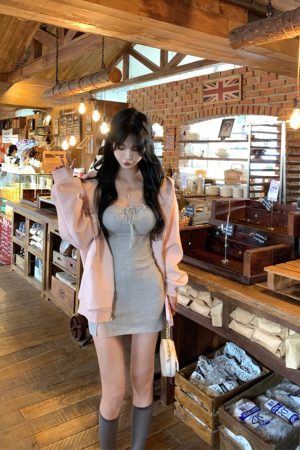 Gray Backless Spaghetti Strap Dress for Women - Slim Fit Bodycon Mini Skirt with Sexy Split - Stylish Summer Fashion