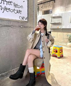 Gray Knitted Cardigan with Patchwork Cut-Outs - Korean Style Pumpkin-Inspired Early Autumn Wool Top