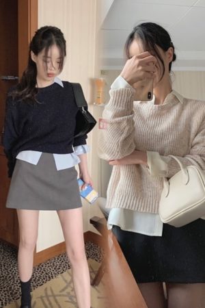 Gray Korean Style Half Skirt - Impeccable Fit and Texture, Trendy Short Skirt for Effortless Y2K Fashion
