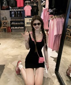 Gray Layered Tank Dress for Women with Fitted Waist, Padded Bust, Bodycon Short Skirt - Summer Fashion Essential