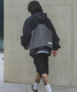 Gray Outdoor Commuter Vest with Roaring Beast Design for Adventure and Urban Style