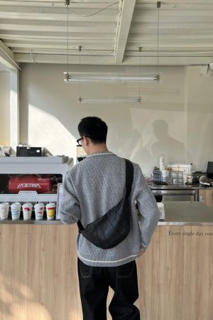 Gray Textured Cardigan Sweater for Men - Korean Style Casual Loose Fit Jacket for Autumn and Winter Fashion
