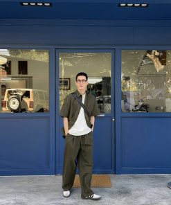 Green Elastic Straight-Leg Beach Pants for Boys - Sun-Protective Summer Style