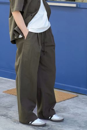 Green Elastic Straight-Leg Beach Pants for Boys - Sun-Protective Summer Style