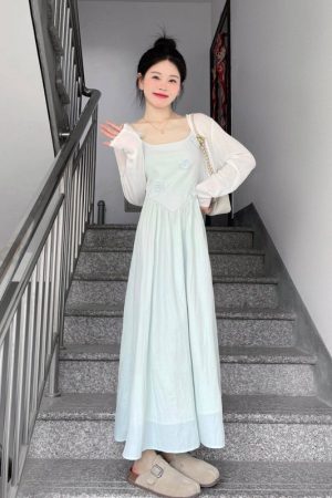 Green Floral Spaghetti Strap Dress for Women - Elegant Waist-Cinching Long Dress with Sun Protection - Summer 2025 Fashion Essential