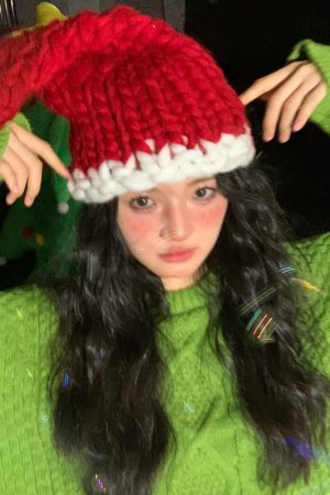 Green Onion Silk Christmas Tree Hat with Fur Trim - Festive Staged Magical Holiday Accessory